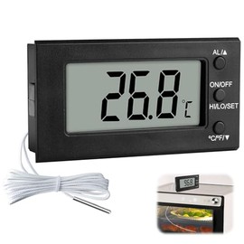 Termómetro digital para horno con sonda, resistente al calor de 572 °F, medidor de temperatura preciso para hornos eléctricos y de gas, lectura instan