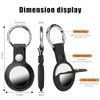 4 Pack PU Leather AirTag Holders with Metal Snap Keyring
