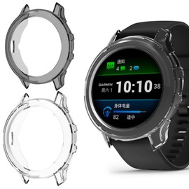 Lamshaw Compatible for Garmin Venu 3S Case, Ultra Thin Soft TPU Protective Bumper Case Cover Compatible for Garmin Venu 3S 41mm / Venu 3 45mm Smartwatch (Venu 3 45mm, 2 pack-Black+Clear)