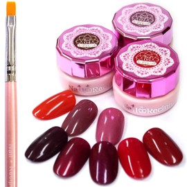 Nail Recipe Color Gel Nail Color Set UV LED Soak Off Type Self Nail Coloring (Rady Red 8 Colors)