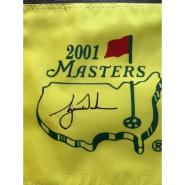 Masters 2001 Masters Souvenir Flag w/Tiger Woods PGA 2024 US Open "Tiger Slam"