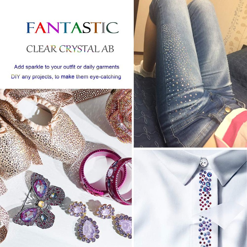 Dowarm Hotfix Crystal AB Rhinestones, HotFix AB Stones Crystals for