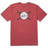 Life is Good Men's Crusher Tee Baseball and Bats, Faded