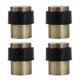 4 Pack Floor Door Stopper, Bronze Brushed Door Stop Modern Door Stoppers Wall Protector Commercial Door Bumper Cylindrical Floor Mount Door Stops for Bottom of Door (4, Bronze Brushed)