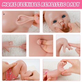 IVITA 18 inch Full Body Silicone Baby Dolls,Not Vinyl Dolls, Real Full Silicone Reborn Baby Dolls Newborn Baby Dolls - Girl