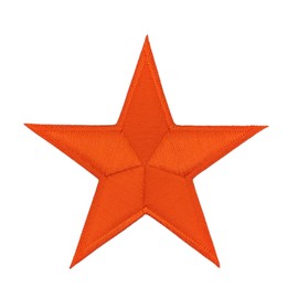 Star Orange Iron-On or Sew On Patch Iron-On Clothes Embroidered Iron-On Patch Appliqué Star Patch Size 8.8 x 8.5 cm