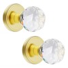 CLCTK 2 Pack Crystal Glass Dummy Door Knobs, Inactive Round