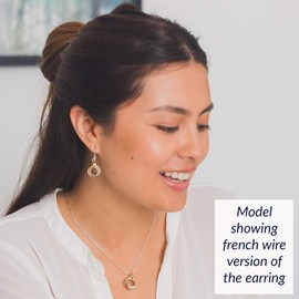 Tricolor Everyday Jewelry Gift Set for Women with Secure Leverback Earrings and Pendant Necklace in 14K Yellow and Rose Gold-Fill and 925 Sterling Silver - 18 Inch