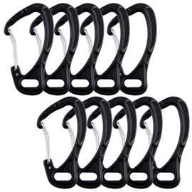 CRAZY SHARK 6PCS Fishing Aluminum Alloy Carabiner Keychain Outdoor Camping Climbing Snap Clip Lock Buckle Hook Fishing Tool Black 10pcs