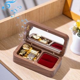 BELLA GLOBE You are My Sunshine Music Boxes Sunshine Gift for Women Mom Daughter Wife Grandma Sunflower Gifts for Girlfriend Walnut Wood You are My Sunshine Jewelry Music Box
