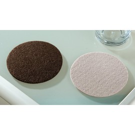 Round Felt Coasters, Brown, Set of 4