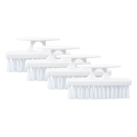 Superio Nail Brush for Cleaning Fingernails, Nail Scrubber Brush, Toe Foot Hands Fingernail Brush Cleaner- Small Scrub Brush- All-Purpose Stiff Cleaning Brush (4, White)