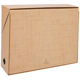 Exacompta - Ref 89847E - Eterneco Collection - Transfer Box File - 255 x 340mm, Suitablefor A4+ Documents, 90mm Spine, Metal Finger Hole - Geometric Design