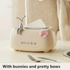 AIMALL Bunny-Themed Tissue Box, Elegant Spring-Lift Design, 8.26" x 5.43"