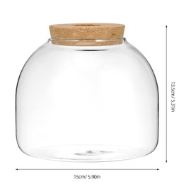 ULTECHNOVO Glass Terrarium Container, Plant Propagation Station with Wooden Lid, Desktop Glass Terrarium Containers for Plants Succulent and Air Planter