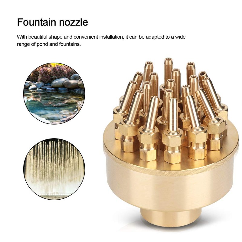 Fountain Nozzle Brass 3 Layers Adjustable Watering Sprayer Pond Sprinkle