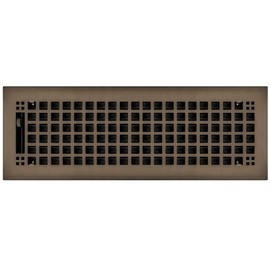 Oil Rubbed Bronze Plated Steel Rockwell Register for Floor/Wall Use - 4" x 14"