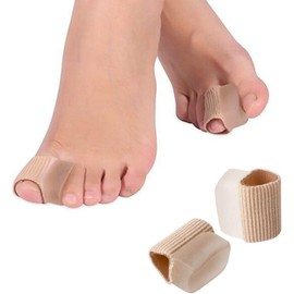 4 pcs Toe Straightener Protector Sleeve Tube with Big Toe Gel Spacers Cushion for Bunion, Hallux Valgus, Toe Alignment