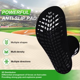 GOGOGOAL Grip Football Soccer Socks Men Women Cushioned Non-slip Sports Crew Socks Rugby 9-12 2black+1white+1whitebeige L 4 Pair