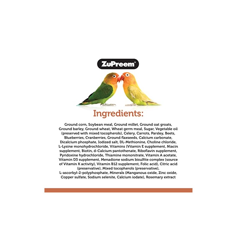 ZuPreem ALIMENTO NUTBLEND Sabor Natural A NUECES Loros M/G 2