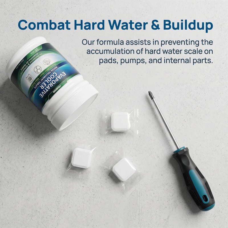TONBEEN Swamp Cooler Water Stain Cleaning Tablets for Evaporative Coolers