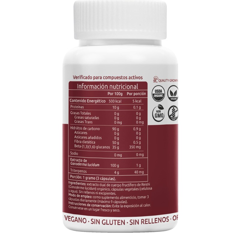 Griibok | Hongo Reishi | 90 cápusulas de 330 mg