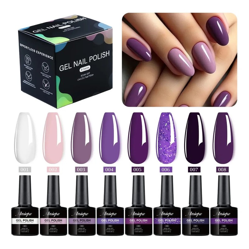 Gel Esmalte Para Uñas Uv Led Semipermanente 8 Colores