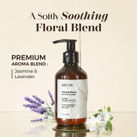 AiROM Aromatic Massage & Body Oil – Sensual Bloom Scent with Jasmine & Lavender Essential Oil | All-Natural Camellia Seed Oil, Coconut Oil & More | Massage Oil for Relaxation or Spa Gift 6.4 oz