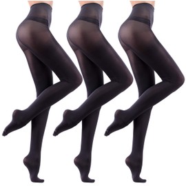 Leamel 3 Pairs Soft All Day Comfort 40 Denier Opaque Tights X Large Black