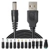 USB to DC Power Charging Cable with 12pcs DC Barrel