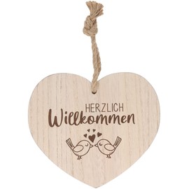 Spruchreif Decorative heart with engraving, wooden heart with engraving, heart with saying, shabby chic decoration, wall decoration, heart decoration, door decoration, front door, gift for