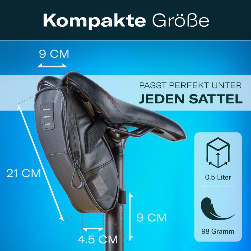 Vatum Bikes Waterproof Bicycle Bag with Space for Rear Light