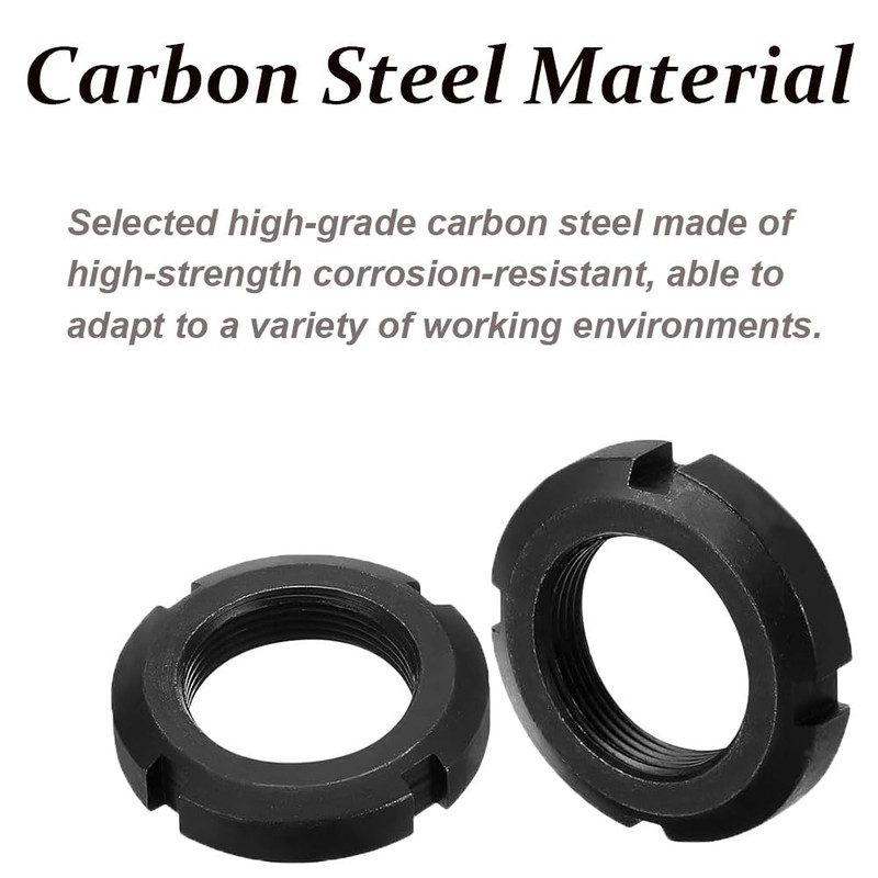 4Pcs Slotted Round Nuts M33x1.5 Carbon Steel Four Slot Round