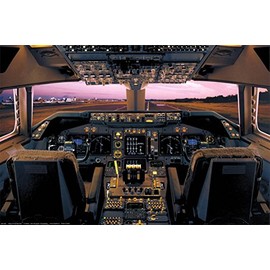 Boeing 747-400 Flight Deck Poster 36 x 24in