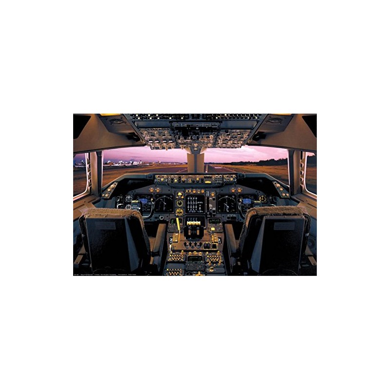 Boeing 747-400 Flight Deck Poster 36 x 24in