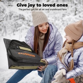 DAUSROOB Snowboard Travel Bag 1680D Reinforced Snowboard Bag Double Padding Snowboard Ski Bag Premium Snowboard and Boot Bags Waterproof Travel Ski Bag for Skis, Boots, Snowboards, Wax (Khaki, 155CM)