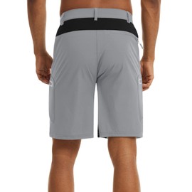 MAGNIVIT Military Shorts for Men Fishing Cargo Shorts Oversized Shorts above The Knee Shorts Walking Cargo Shorts Board Shorts Light Grey