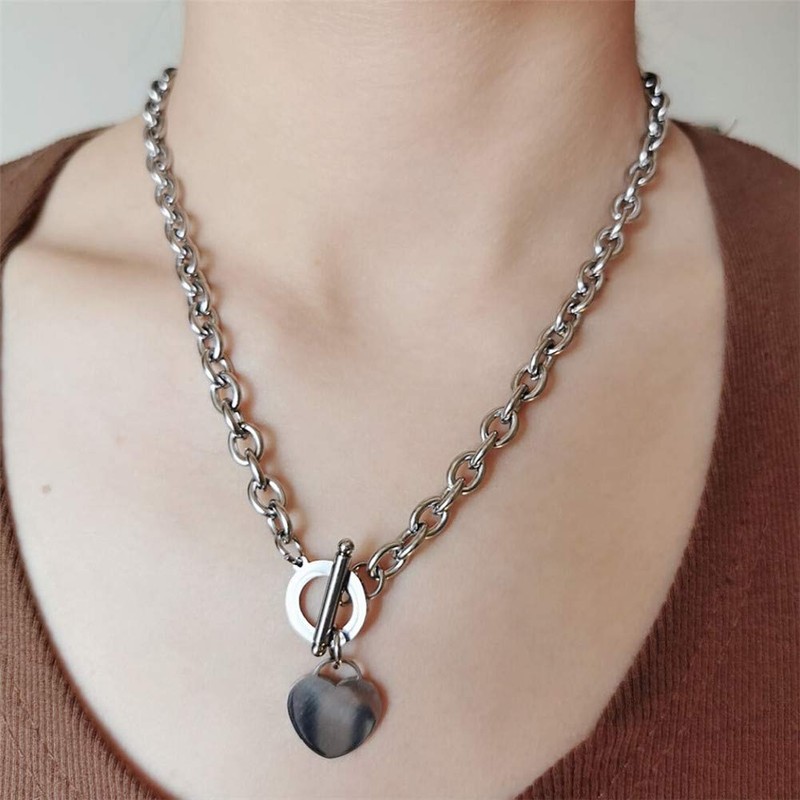 WangGao Elegent Love Stainless Steel Link Chain Blank Heart Charms