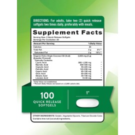 Aceite De Coco Dosis Diaria De Energía Y Bienestar 100 Cap