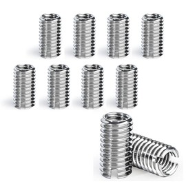 Wjelet 10 Stück Gewindeadapter M10 auf M8 – 15mm Edelstahl Gewindehülse, Reduziermutter mit Innengewinde M8/Außengewinde M10 für Automobile, Dampfturbinen, Maschinenausrüstung, Möbelprojekte