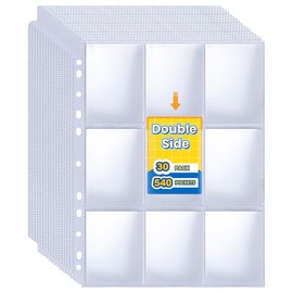 30 Pack 9 Pocket Page Protector, 540 Double Side Trading Card Sleeves Pages Baseball for 3 Ring Binder, Sheets Standard Card Binder for MTG, TCG, Baseball Cards