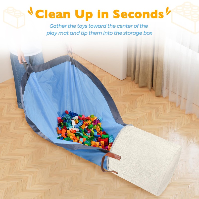 SAM AND MABEL XXL Toy Storage Organizer with Play Mat