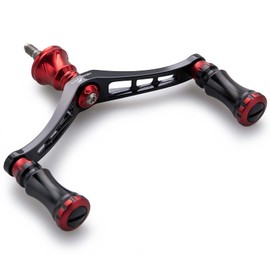 HEIGHTEN 581 3.6 inch (92 mm) Reel Handle with 0.6 inch (15 mm) Knob for Shimano Daiwa Universal Spinning Reel Chess Series (Black & Red)