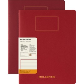 Moleskine Student Cahier Journals (Set of 2), Soft Cover, Ruled, XXL (8.5" x 11"), Cranberry Red