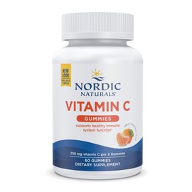 Nordic Naturals Vitamin C Gummies, Tart Tangerine - 60 Gummies - 250 mg Vitamin C - Immune Support, Antioxidant Protection, Child Growth & Development - Non-GMO, Vegan - 30 Servings