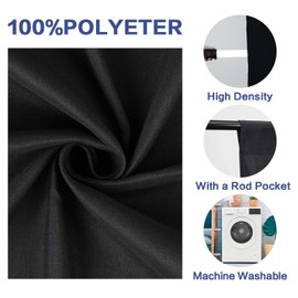 GFCC 7x10FT Black Backdrop Background - for Photography Photo Booth Backdrop for Photoshoot Background Screen Video Recording Parties Curtain