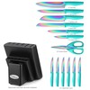 Marco Almond Knife Block Set, Knife Set Rainbow Color, 14