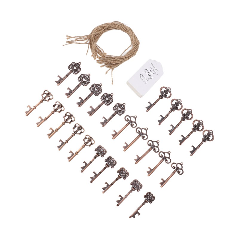 25pcs Bottle Opener Retro Metal Key Bottle Opener with Tag