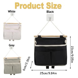 Wzenclave Wall Hanging Storage Bag Dormitory Fabric Hanging Basket Clutter Storage Bag with Pockets Behind Wall Storage Hanging Bag Bedside Hanging Organiser for Camp Kitchen Bedroom Bathroom Office