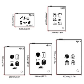 Xujinsongg Travel Storage Bags - 20 Pcs Clothes Packaging Pouches, Plastic Ziplock, Reusable Frosted Waterproof Resealable Clothing Zipper for Shoes, Clothes, Cosmetics Storage